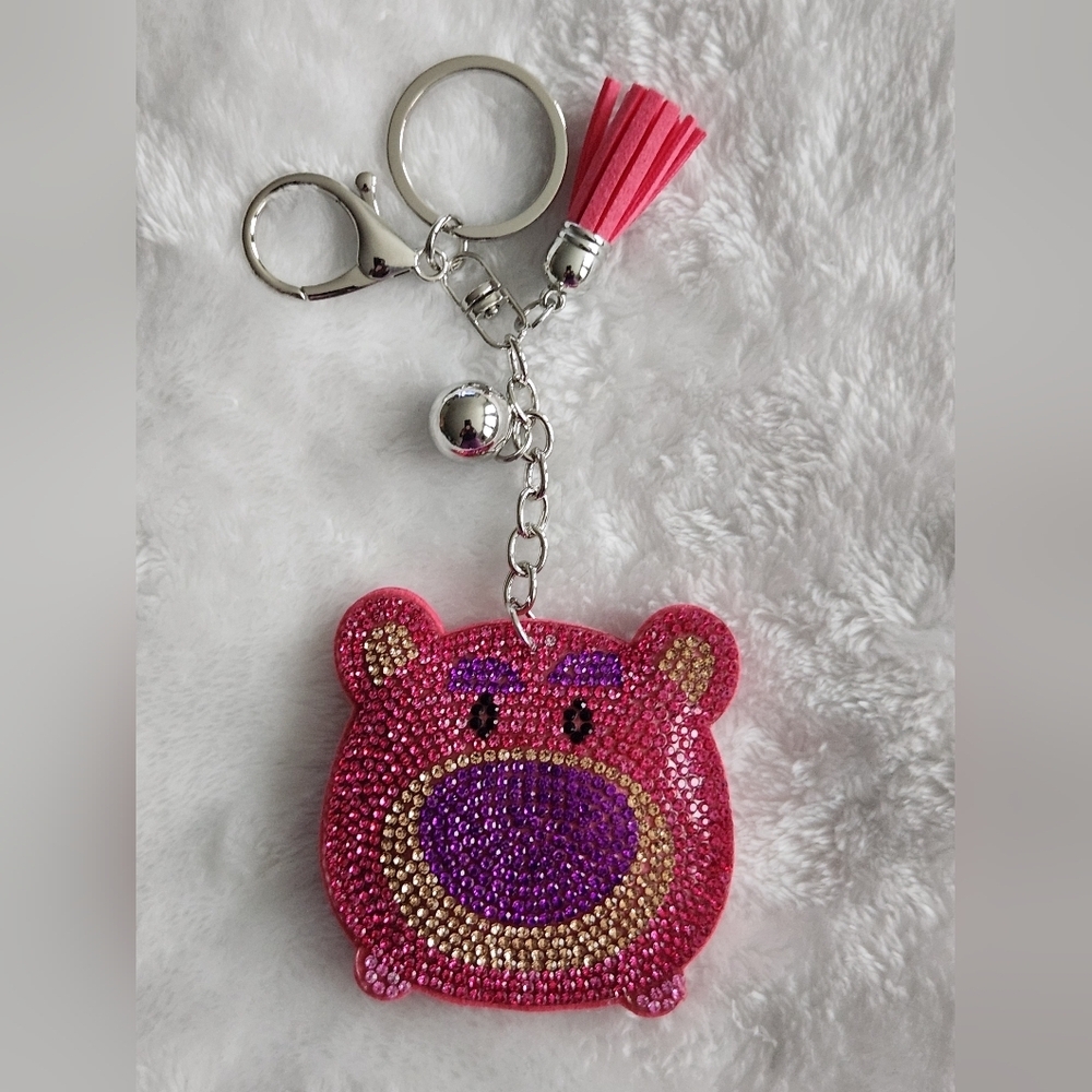 Toy Story Lotso Pink and Purple Bear Keychain Bag Charm